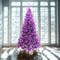 7 ft Purple Canadian Pine Christmas Tree with Hinged Branches and Metal Stand